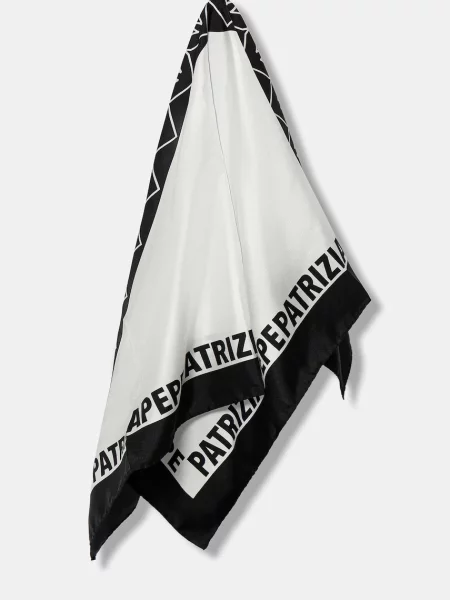 Svilena marama Patrizia Pepe za žene s uzorkom crna