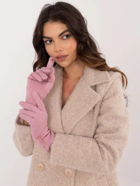 Rękawiczki Wool Fashion Italia różowe