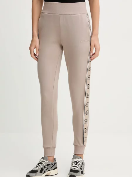 Спортен панталон Guess BRITNEY розово с апликация бежово