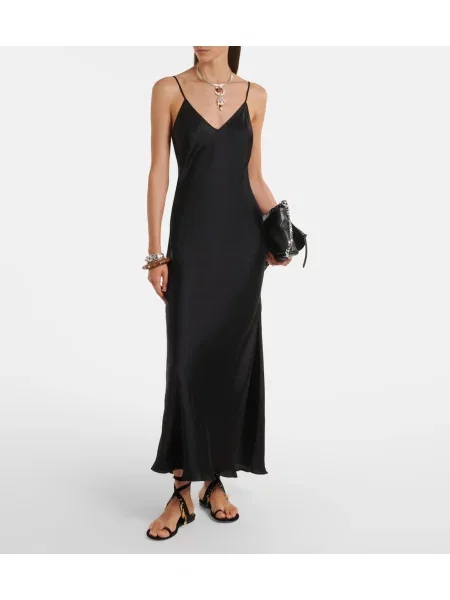 Rochie maxi Isabel Marant din satin negru