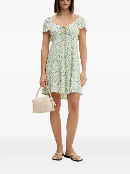 Rochie mini Rip Curl cu model floral cu imagine cu legături galben