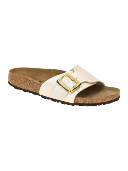 Saboți Birkenstock cu cataramă cu perle bej
