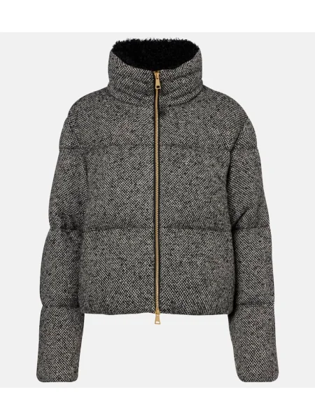 Kurtka puchowa Moncler wełniana biała