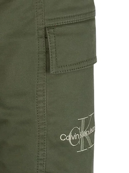 Spodnie cargo dziecięce Calvin Klein zielone