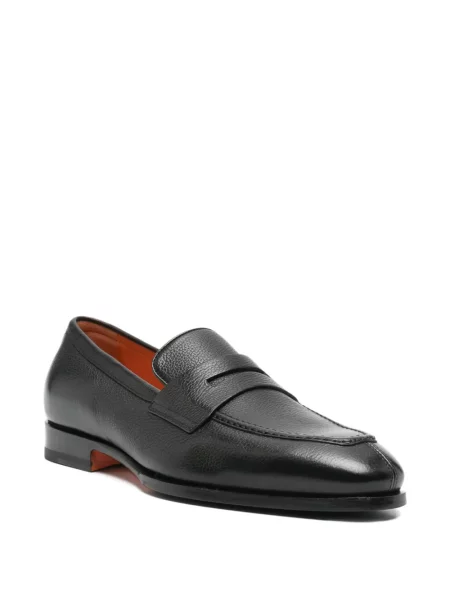 Pantofi loafer Santoni din piele negru