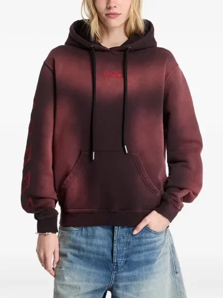 Hanorac cu glugă Off-white cu gradient alb