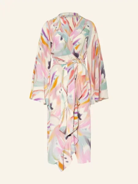 Etro Sukienka W Stylu Kopertowym beige biała