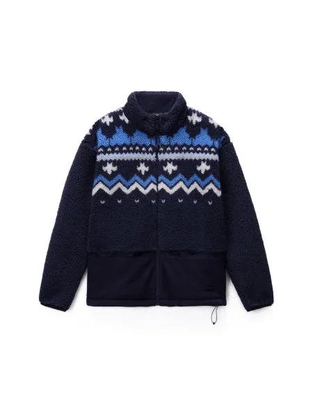 NAPAPIJRI Jachetă fleece T-Ansei bleumarin / albastru denim alb