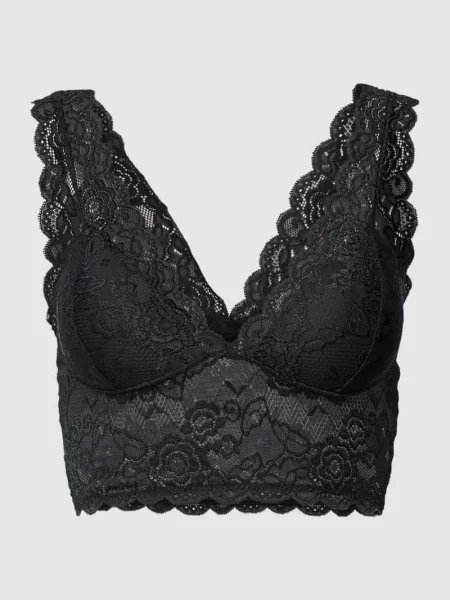 Biustonosz typu bralette z obszyciem z koronki model ‘CHLOE’ Only czarny