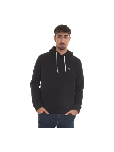 Bluza z kapturem Emporio Armani z kapturem niebieska