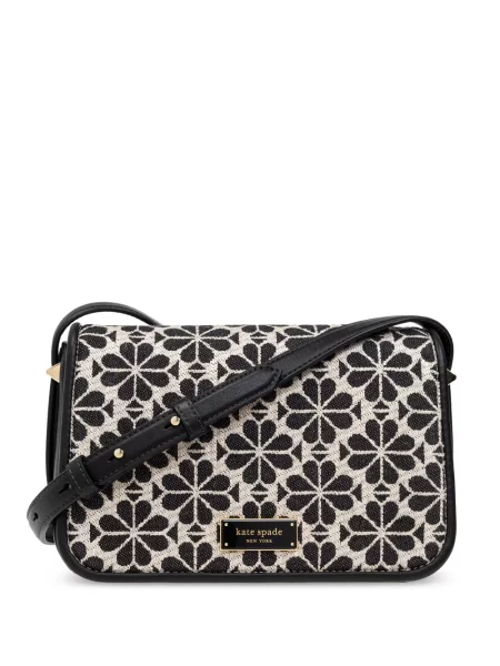 Torebka crossbody Kate Spade w kwiatki żakardowa czarna