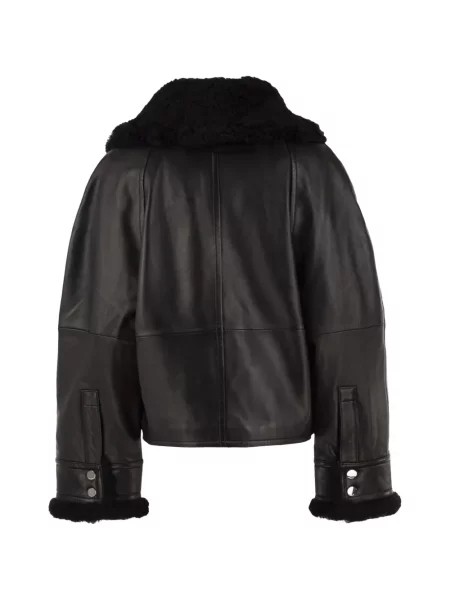 Gulerat geanta de piele Sportmax negru