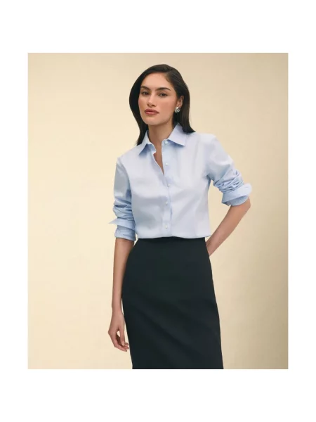 Koszula Brooks Brothers z twillu niebieska