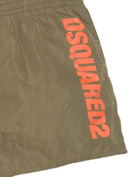 Slip de baie Dsquared2 cu imagine cu cordon verde