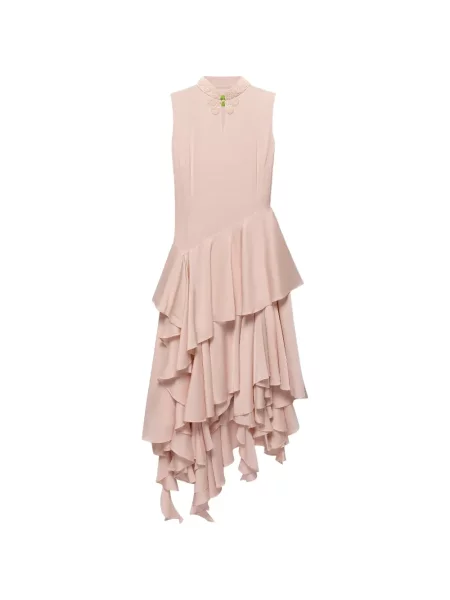 Rochie Shanghai Tang asimetrică roz