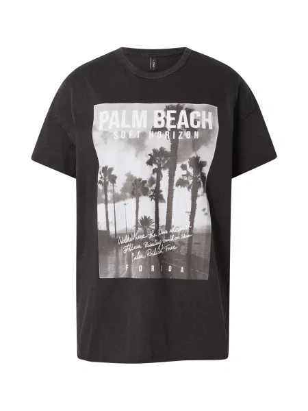ONLY Tricou ONLLUCY gri / gri metalic / negru / murdar alb