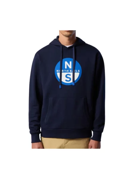 Bluza z kapturem North Sails z kapturem z logo niebieska