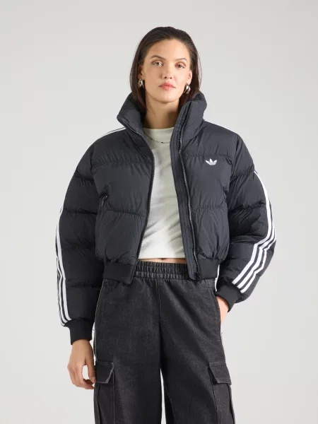 ADIDAS ORIGINALS Zimná bunda Adicolor JKT čierna biela
