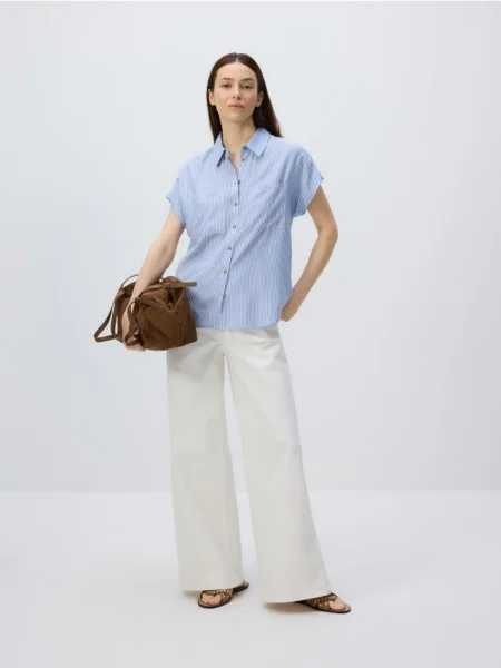 Reserved Cămașă Cu Mâneci Scurte albastru-deschis albastru