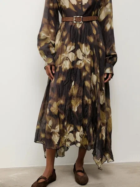 Спідниця Answear.LAB maxi розкльошена зелений