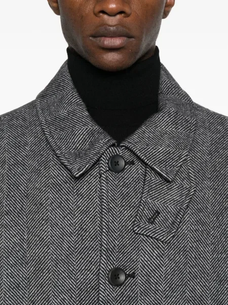 Palton Calvin Klein cu model herringbone negru