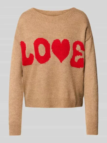 Sweter z dzianiny z dekoltem w łódkę Zabaione