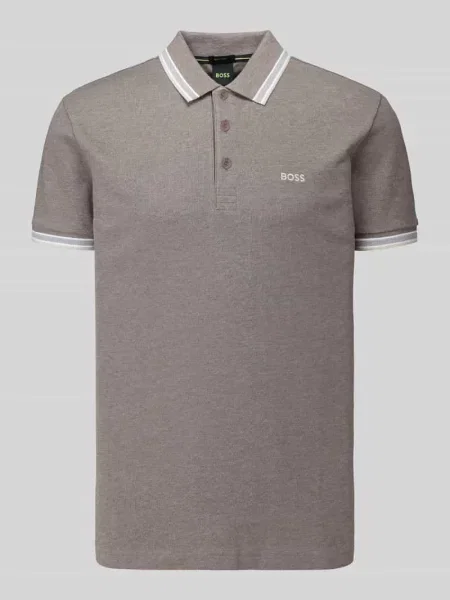 Krój regular fit kołnierzyk polo z czystej bawełny model PADDY' Boss Green