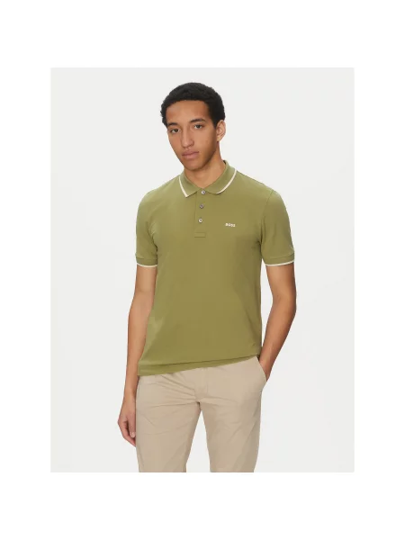 BOSS Polo marškinėliai Parlay Regular Fit žalia
