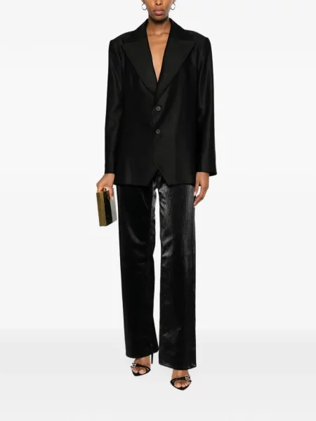 Pantaloni Tessitura din piele negru