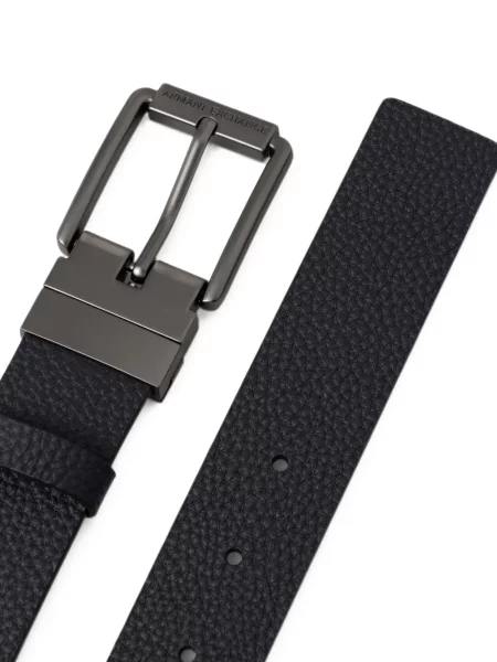 Cu centură curea Armani Exchange din piele cu cataramă negru
