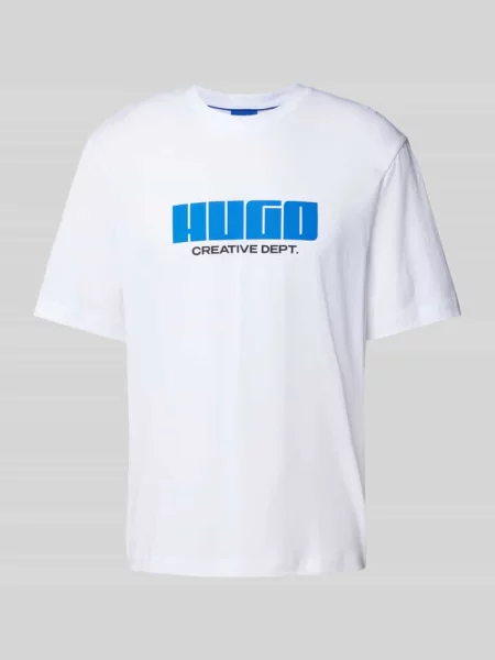 T-shirt z nadrukiem z logo model ‘Newromi’ Hugo Blue biała