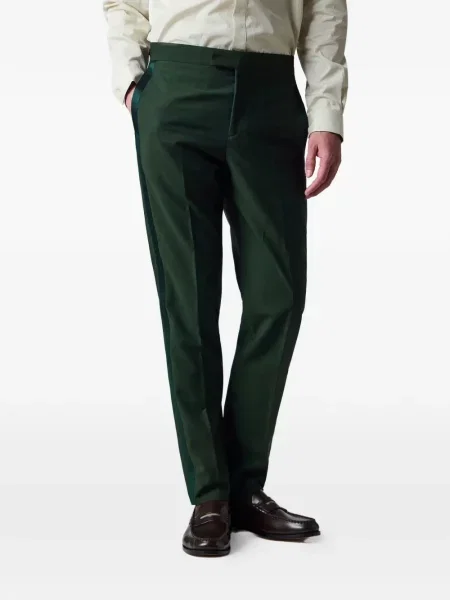 Pantaloni Paul Smith din satin cu dungi verde