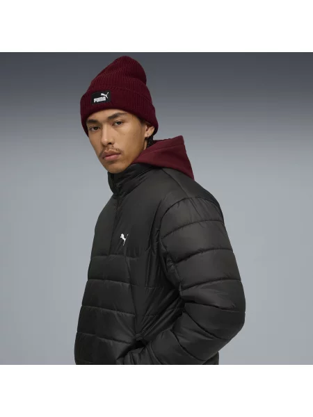 Głęboka czapka beanie Essentials bordowa