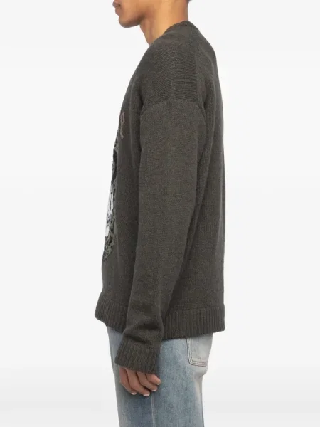 Pulover Zadig&voltaire cu model piele de șarpe verde