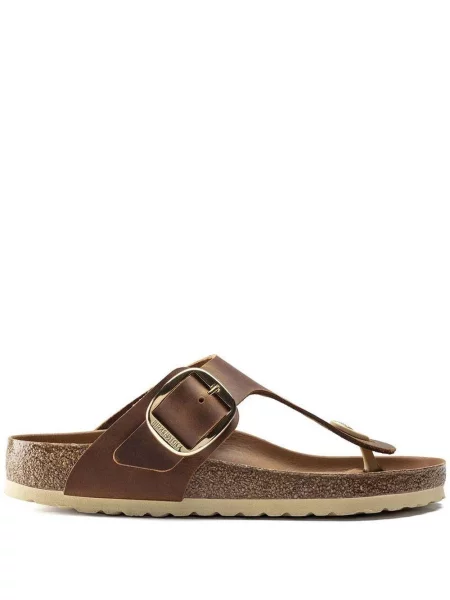 Sandały Birkenstock skórzane brązowe