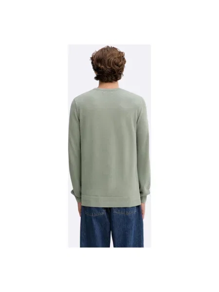 Dzianinowy sweter Fred Perry z okrągłym dekoltem zielony