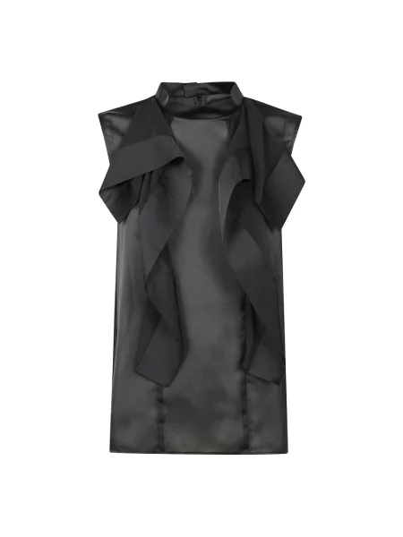 Top Sacai szyfonowy czarny