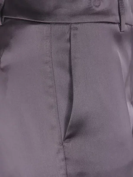 Pantaloni Drhope din satin maro