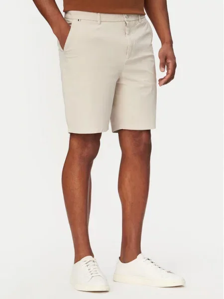 BOSS Kratke hlače iz tkanine Kremna Modern Fit