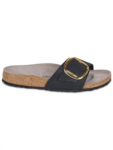 Birkenstock Șlapi Madrid Big Buckle | piele întoarsă | narrow fit negru