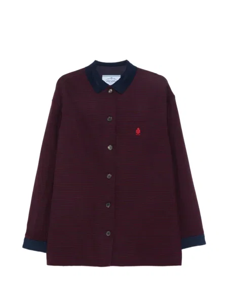 Geacă Prada cu broderie cu dungi roșu
