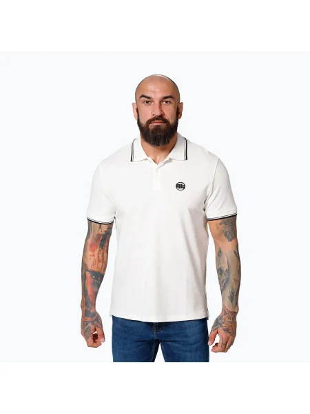 Мъжка поло риза Pitbull West Coast Pique Stripes Regular white бяло