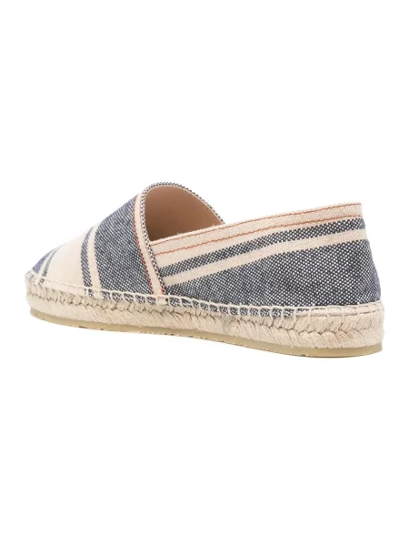 Espadryle Etro w paski z paskiem niebieskie