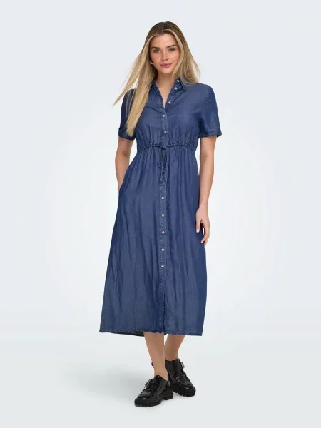 ONLY Rochie tip bluză ONLCHARIS denim albastru
