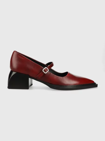 Кожени обувки с дебел Vagabond Shoemakers Vivian бордо с висок червено