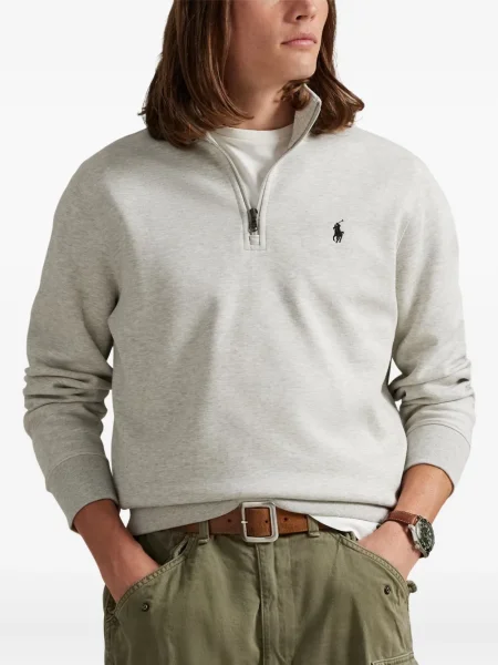 Briaunotas pusiau užtrauktukas zomšinės bokseriai Polo Ralph Lauren balta