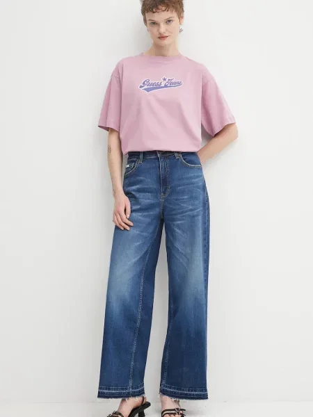 Футболка Guess Jeans фиолетовая