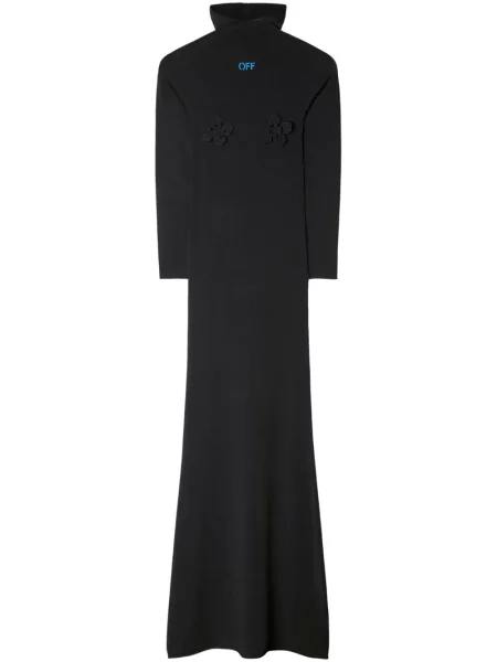Rochie Off-white cu model floral cu glugă de costum alb