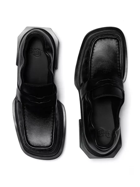 Кожаные мокасины Dr. Martens на платформе черные