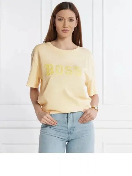 BOSS ORANGE Tricou | Relaxed fit bej